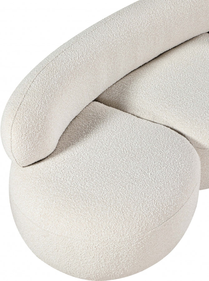 Venti Boucle Fabric Loveseat Cream from Meridian - Luna Furniture