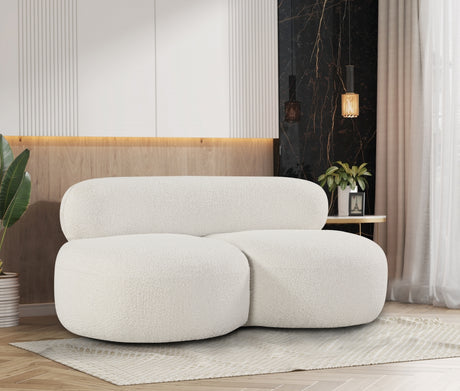 Venti Boucle Fabric Loveseat Cream from Meridian - Luna Furniture