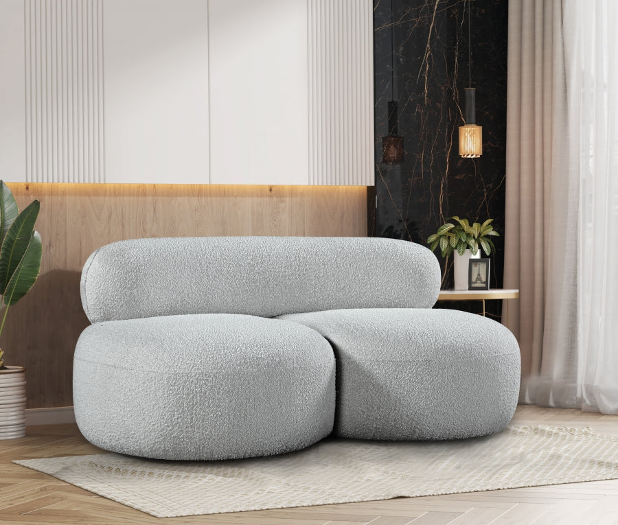 Venti Boucle Fabric Loveseat Grey from Meridian - Luna Furniture