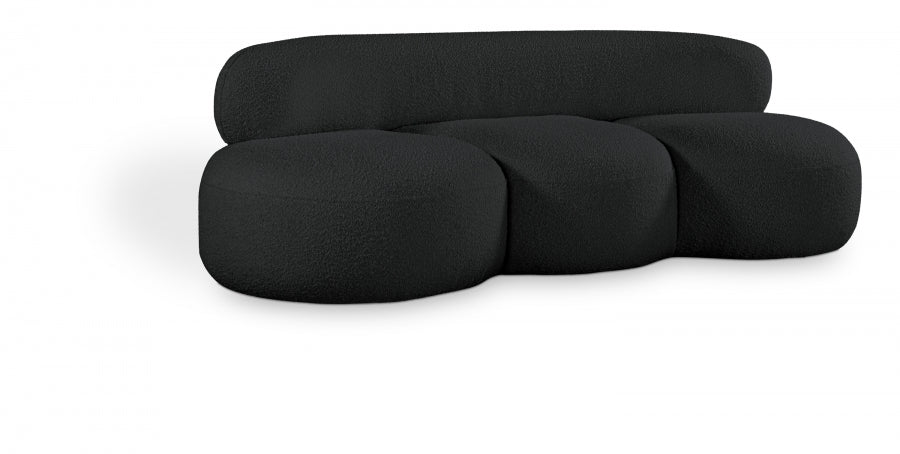 Venti Boucle Fabric Sofa Black from Meridian - Luna Furniture