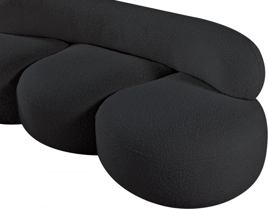 Venti Boucle Fabric Sofa Black from Meridian - Luna Furniture