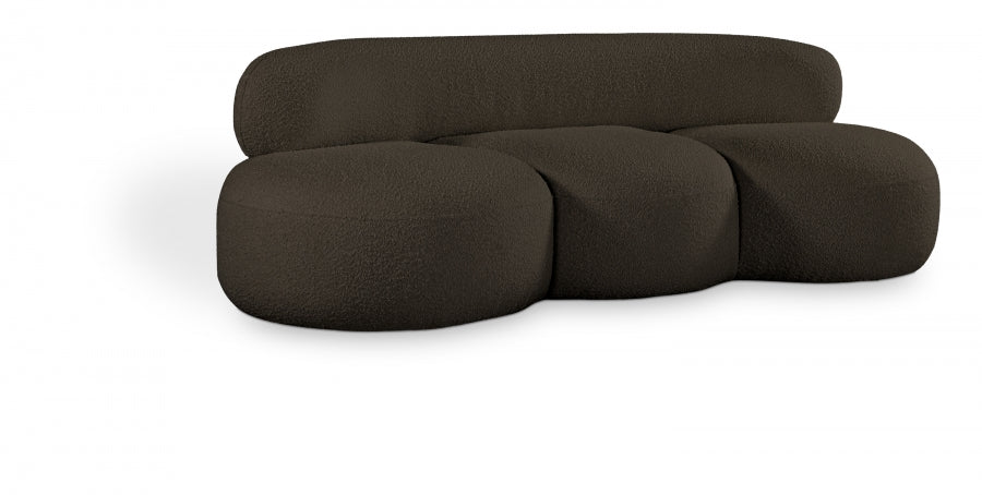 Venti Boucle Fabric Sofa Brown from Meridian - Luna Furniture