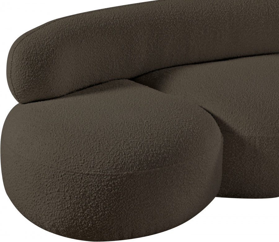 Venti Boucle Fabric Sofa Brown from Meridian - Luna Furniture