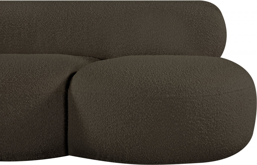 Venti Boucle Fabric Sofa Brown from Meridian - Luna Furniture