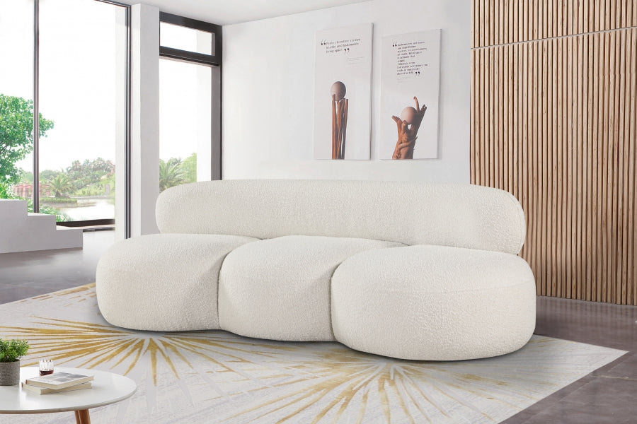 Venti Boucle Fabric Sofa Cream from Meridian - Luna Furniture