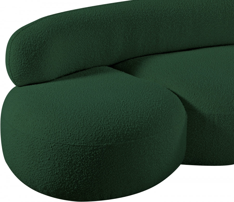 Venti Boucle Fabric Sofa Green from Meridian - Luna Furniture