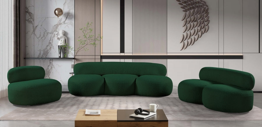 Venti Boucle Fabric Sofa Green from Meridian - Luna Furniture