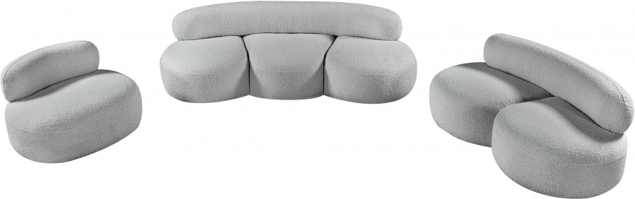 Venti Boucle Fabric Sofa Grey from Meridian - Luna Furniture