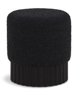 Veranda Boucle Fabric Ottoman / Stool Black from Meridian - Luna Furniture