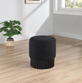 Veranda Boucle Fabric Ottoman / Stool Black from Meridian - Luna Furniture