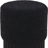 Veranda Boucle Fabric Ottoman / Stool Black from Meridian - Luna Furniture