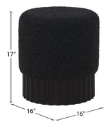 Veranda Boucle Fabric Ottoman / Stool Black from Meridian - Luna Furniture