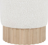 Veranda Boucle Fabric Ottoman / Stool Cream from Meridian - Luna Furniture