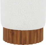 Veranda Boucle Fabric Ottoman / Stool Cream from Meridian - Luna Furniture