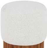 Veranda Boucle Fabric Ottoman / Stool Cream from Meridian - Luna Furniture