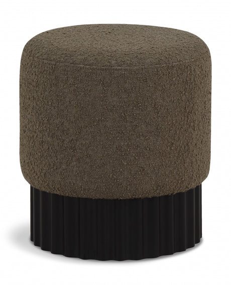 Veranda Boucle Fabric Ottoman / Stool Olive from Meridian - Luna Furniture