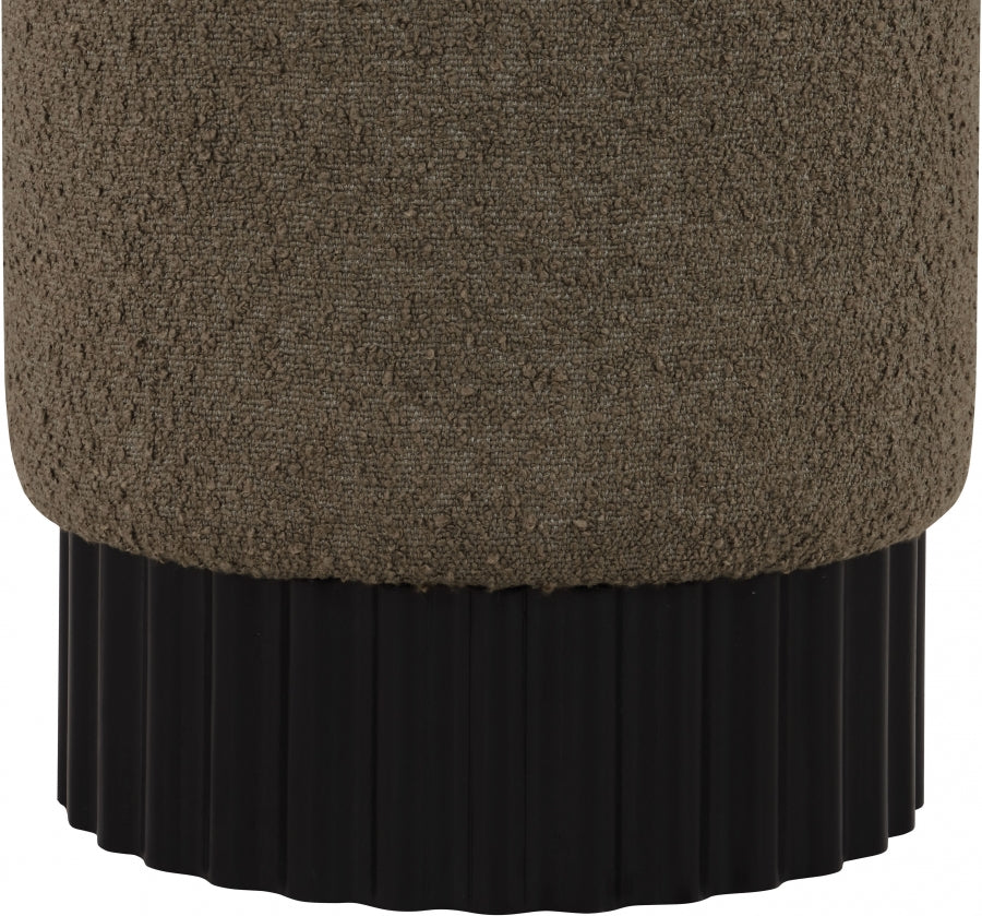 Veranda Boucle Fabric Ottoman / Stool Olive from Meridian - Luna Furniture