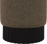 Veranda Boucle Fabric Ottoman / Stool Olive from Meridian - Luna Furniture