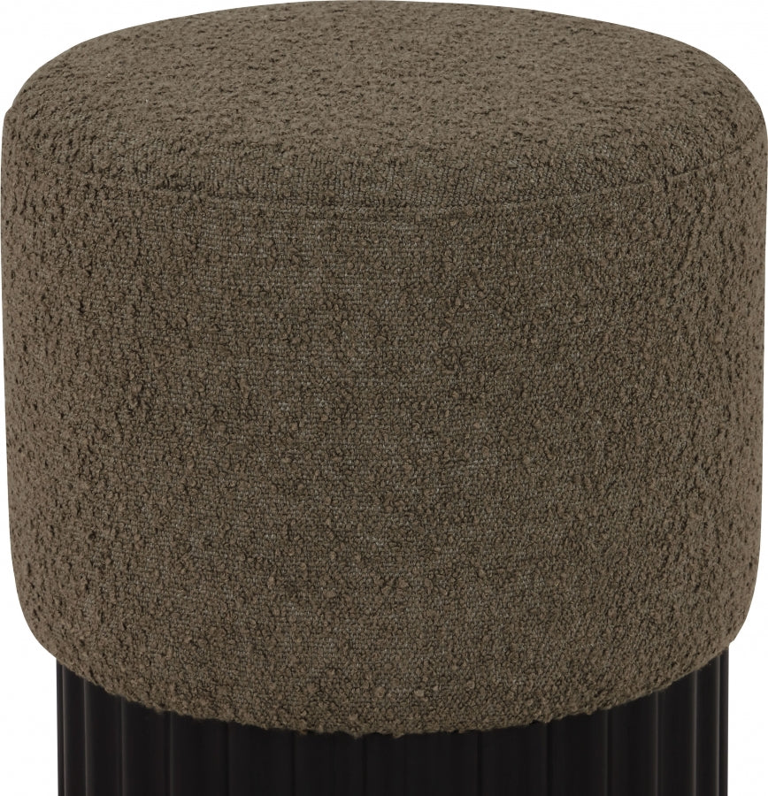 Veranda Boucle Fabric Ottoman / Stool Olive from Meridian - Luna Furniture