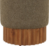 Veranda Boucle Fabric Ottoman / Stool Olive from Meridian - Luna Furniture