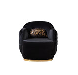 Victoria Black Velvet Chair - VICTORIABLACK-C - Luna Furniture