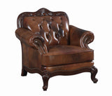 Victoria Rolled Arm Chair Tri-tone and Brown from Coaster - Luna Furniture