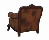 Victoria Rolled Arm Chair Tri-tone and Brown from Coaster - Luna Furniture