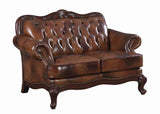 Victoria Tufted Back Loveseat Tri-tone and Brown from Coaster - Luna Furniture