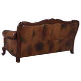 Victoria Upholstered Tufted Living Room Set Brown from Coaster - Luna Furniture