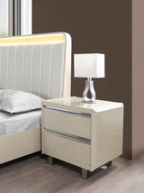 Viola Cream High Gloss Lacquer 4-Piece Queen Bedroom Set - VIOLABEDROOM-4PCQ - Luna Furniture