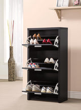 Vivian 3-drawer Shoe Cabinet Black - 900604 - Luna Furniture