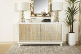 Voula White/Gold Rectangular 4-Door Accent Cabinet from Coaster - Luna Furniture