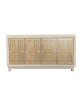 Voula White/Gold Rectangular 4-Door Accent Cabinet from Coaster - Luna Furniture