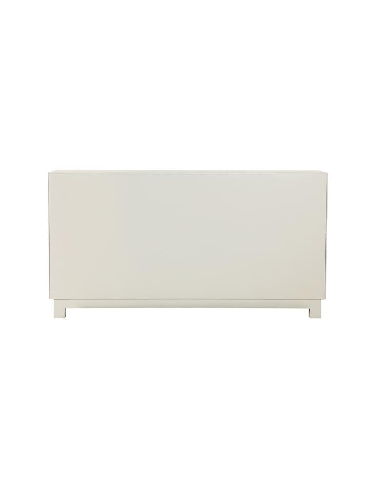 Voula White/Gold Rectangular 4-Door Accent Cabinet from Coaster - Luna Furniture