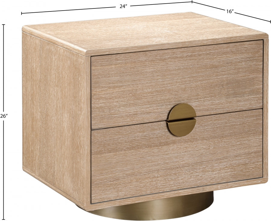 Wade Night Stand / Side Table Natural from Meridian - Luna Furniture