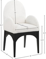 Waldorf Boucle Fabric Dining Arm Chair Cream from Meridian - Luna Furniture