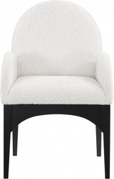 Waldorf Boucle Fabric Dining Arm Chair Cream from Meridian - Luna Furniture