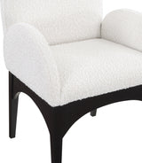 Waldorf Boucle Fabric Dining Arm Chair Cream from Meridian - Luna Furniture