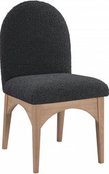 Waldorf Boucle Fabric Dining SIde Chair Black from Meridian - Luna Furniture