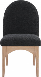 Waldorf Boucle Fabric Dining SIde Chair Black from Meridian - Luna Furniture