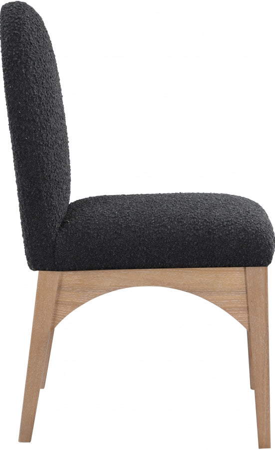 Waldorf Boucle Fabric Dining SIde Chair Black from Meridian - Luna Furniture