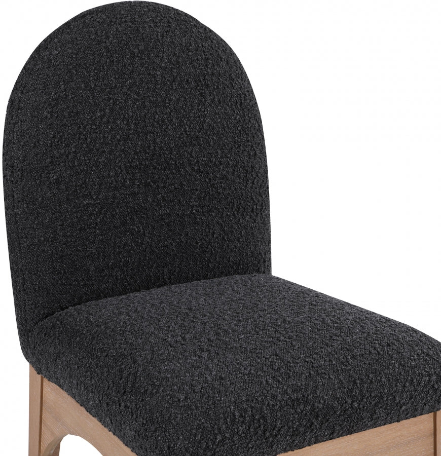 Waldorf Boucle Fabric Dining SIde Chair Black from Meridian - Luna Furniture