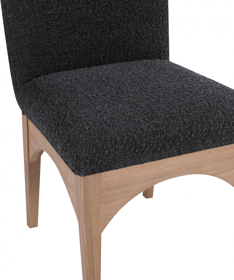 Waldorf Boucle Fabric Dining SIde Chair Black from Meridian - Luna Furniture