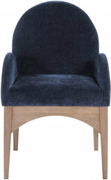 Waldorf Chenille Fabric Dining Arm Chair Blue from Meridian - Luna Furniture