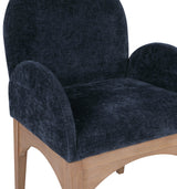 Waldorf Chenille Fabric Dining Arm Chair Blue from Meridian - Luna Furniture