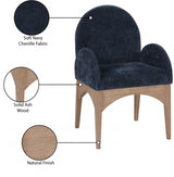 Waldorf Chenille Fabric Dining Arm Chair Blue from Meridian - Luna Furniture