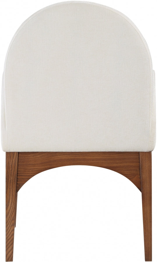 Waldorf Chenille Fabric Dining Arm Chair Cream from Meridian - Luna Furniture