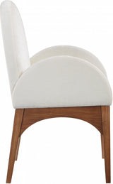 Waldorf Chenille Fabric Dining Arm Chair Cream from Meridian - Luna Furniture