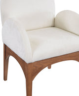 Waldorf Chenille Fabric Dining Arm Chair Cream from Meridian - Luna Furniture