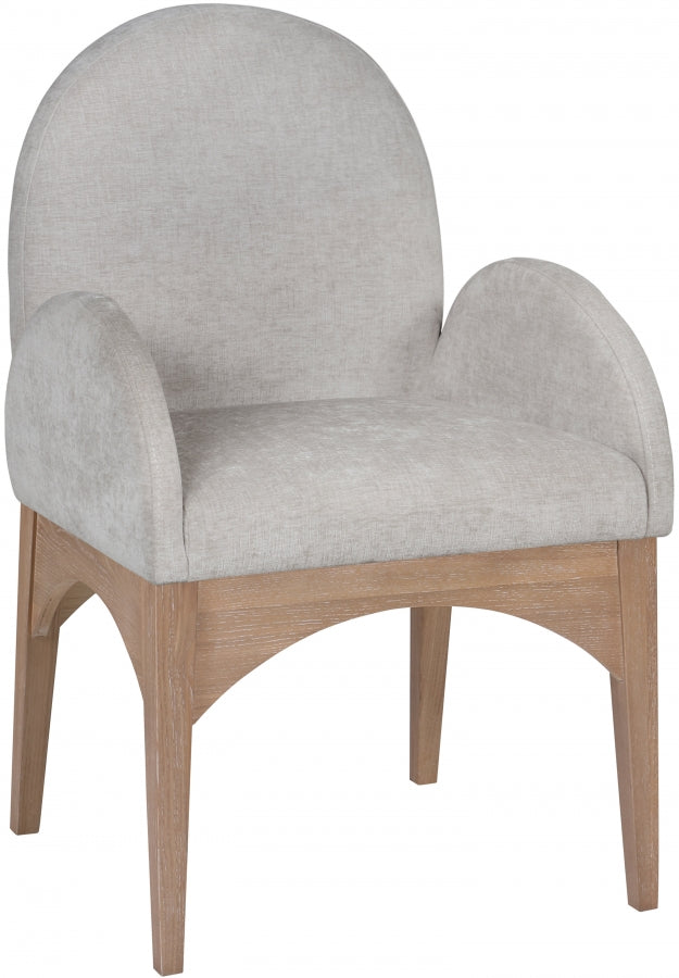 Waldorf Chenille Fabric Dining Arm Chair Grey from Meridian - Luna Furniture